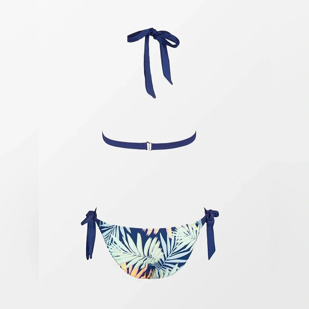 CUPSHE Women Bikini Bottom Tropical Print Tie Sides Low Waited.   Size L.  NWOT.